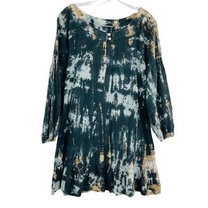 Anama tie‎ dye babydoll ruffle mini dress tunic cotton women's size Medium